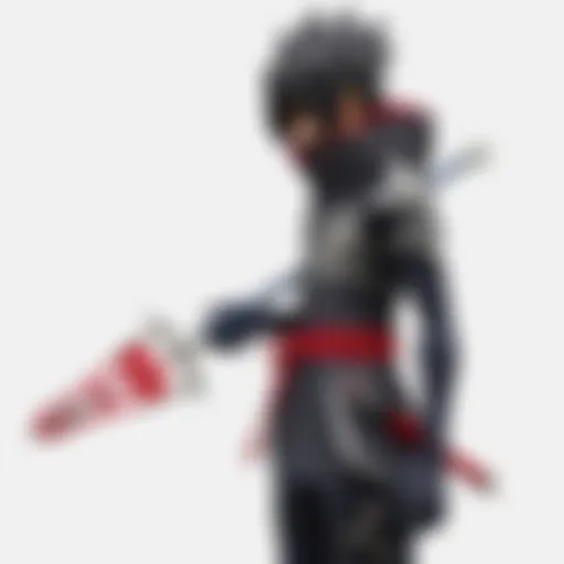 Close-up of an Akatsuki action figure showcasing intricate detailing and vibrant colors