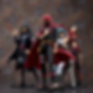 Diverse Collection of Akatsuki Characters A collection display of various Akatsuki action figures highlighting diversity among characters