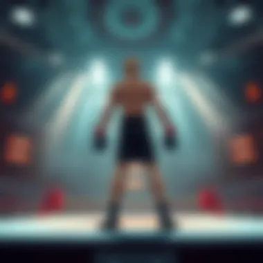 Artistic depiction of the futuristic boxing arena