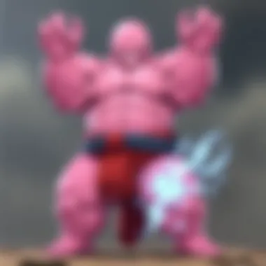 Majin Buu's transformation showcasing his powerful form