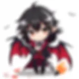Charming chibi vampire character with oversized features