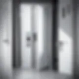 Illustration showcasing various types of stall door locks