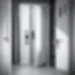 Illustration showcasing various types of stall door locks