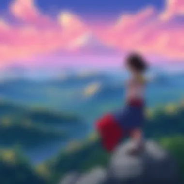 A visually stunning landscape from a celebrated anime series