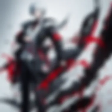 An artistic representation of the Tokyo Ghoul logo against a dark background.