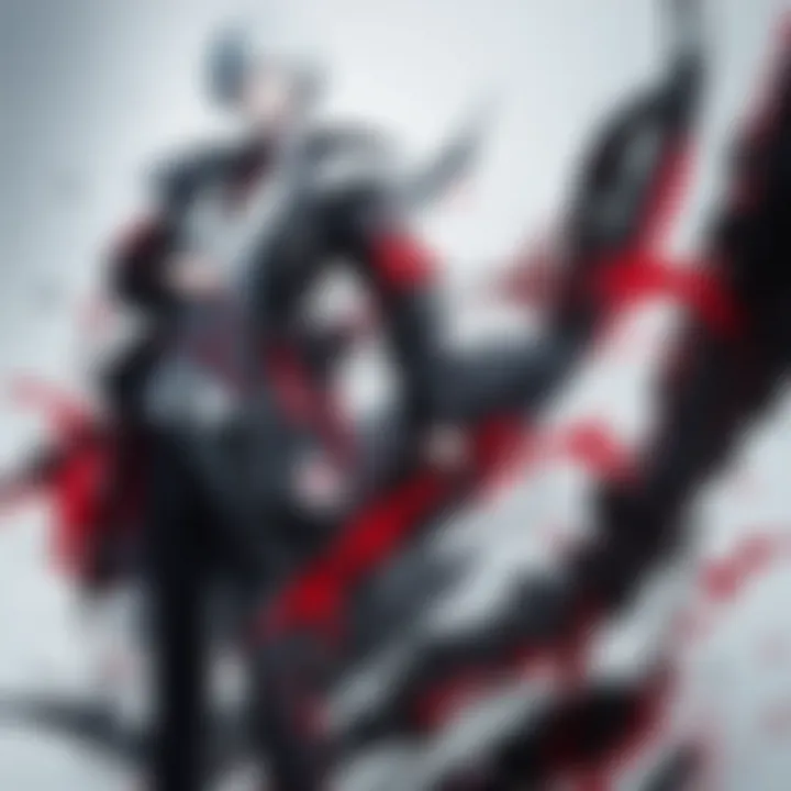 An artistic representation of the Tokyo Ghoul logo against a dark background.