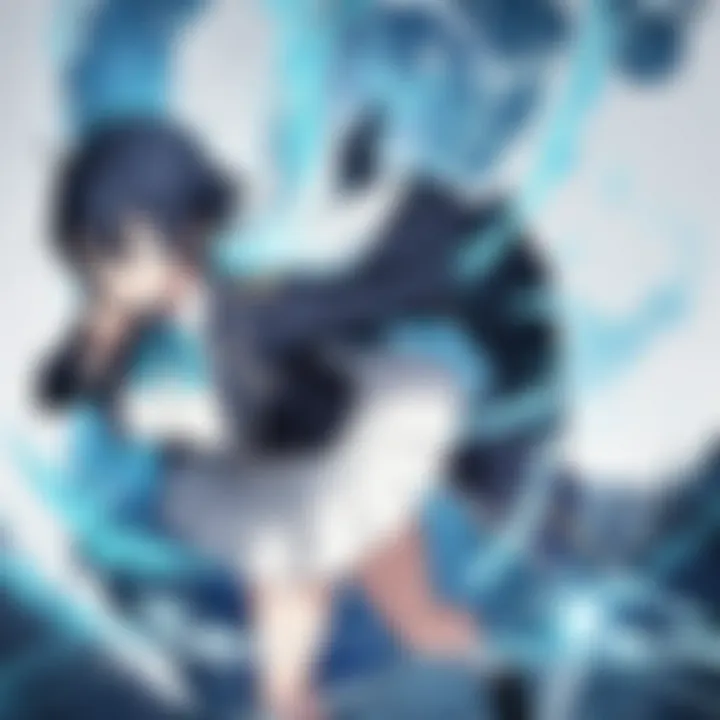 The protagonist of Blue Exorcist showcasing his powers