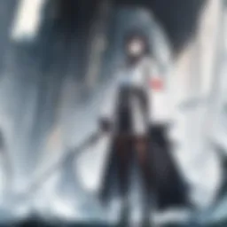 A dynamic battle scene showcasing the protagonist's swordsmanship.