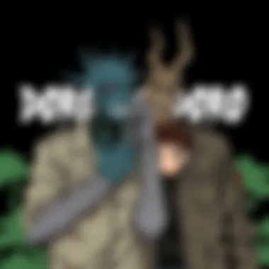 An artistic representation of the series' main characters engaged in a pivotal moment.