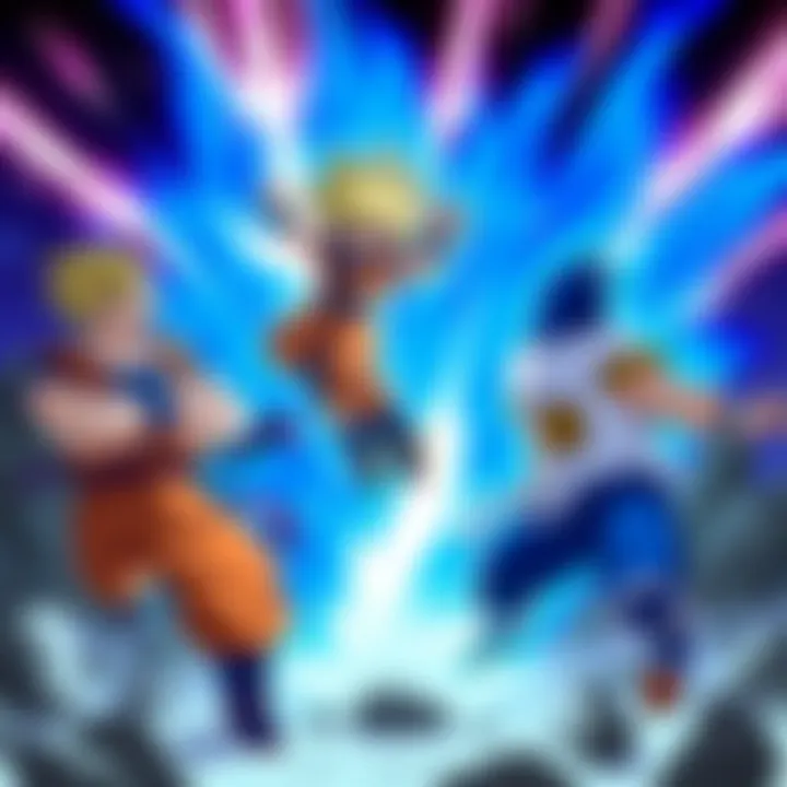 A collage of the iconic battles from various Dragon Ball Z movies highlighting epic moments.