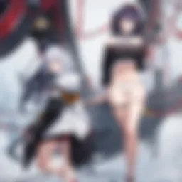A vibrant scene showcasing notable ecchi characters, highlighting their unique design.