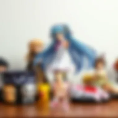 A diverse array of anime figurines displayed on a shelf