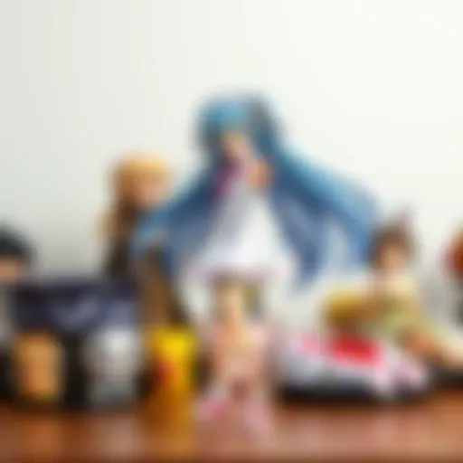 A diverse array of anime figurines displayed on a shelf