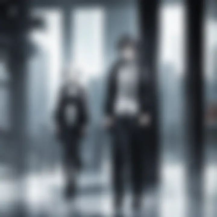 A scene showcasing the dystopian world of Psycho-Pass