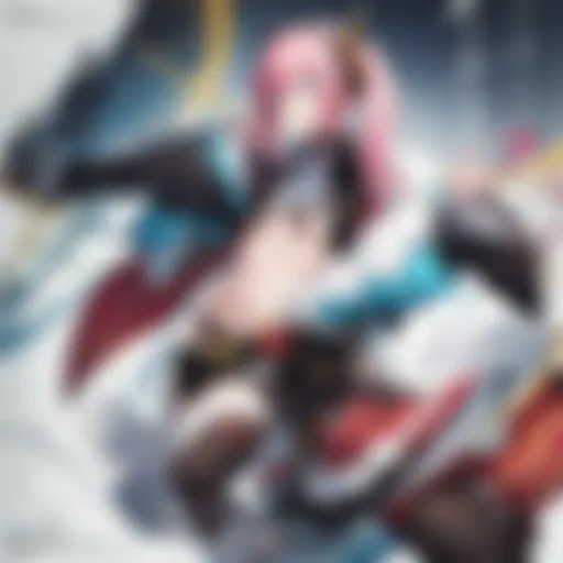 A vibrant scene depicting iconic anime characters in a dynamic pose, showcasing artistic styles.