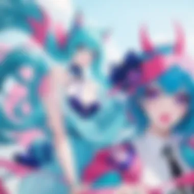 A collage showcasing various anime visuals aligned with the concept of blue lime crime.