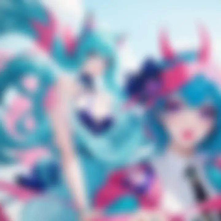 A collage showcasing various anime visuals aligned with the concept of blue lime crime.
