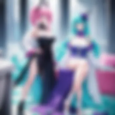 An artistic depiction of a scene from an anime emphasizing thematic elements of blue lime crime.
