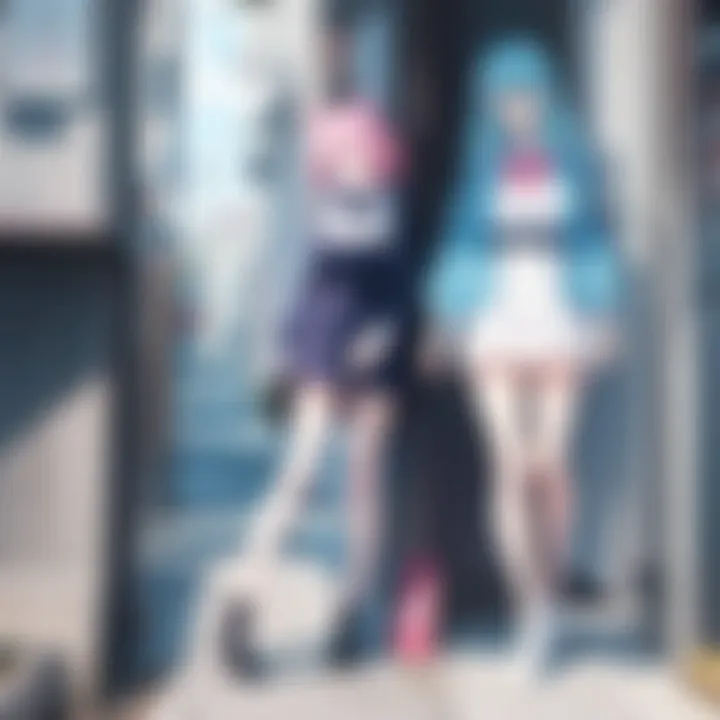 An abstract representation of societal themes in anime through the lens of blue lime crime.