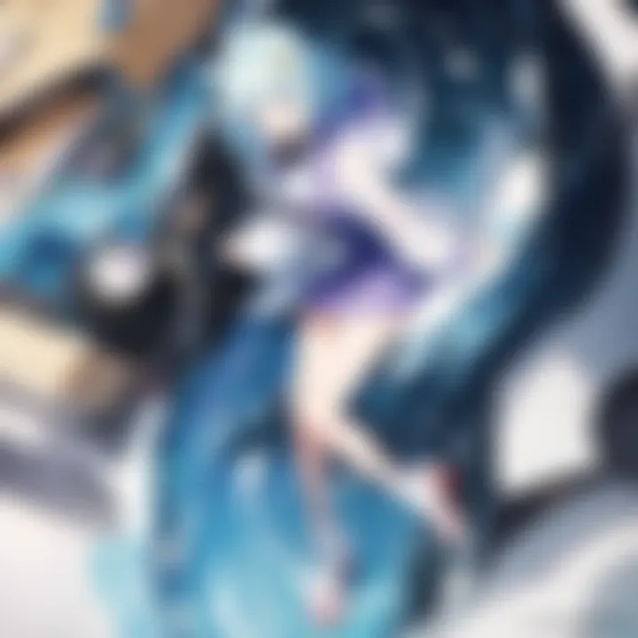 A vibrant scene showcasing a variety of anime characters in dynamic poses