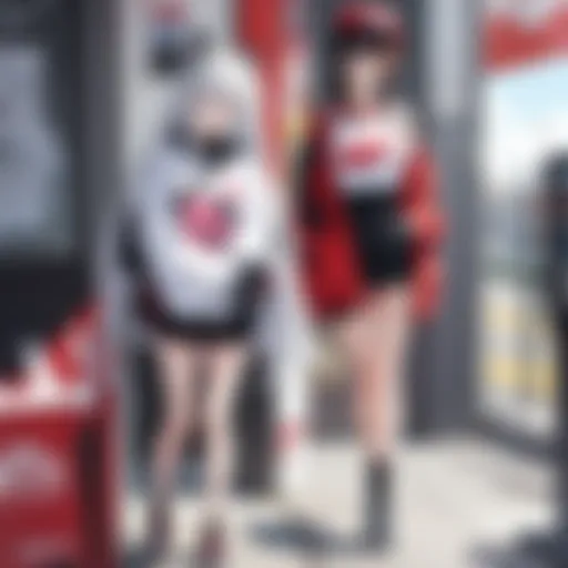 Vibrant display of anime-inspired streetwear showcasing various styles and characters