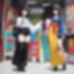 The vibrant world of anime characters in a Spanish setting.
