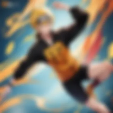 Naruto Uzumaki in Action A captivating scene from Naruto showcasing the main character, Naruto Uzumaki, in action.