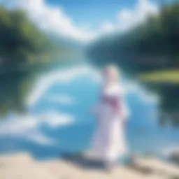 An example of aria pictures showcasing a serene landscape in manga style