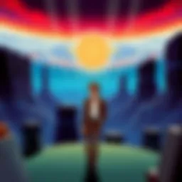 The futuristic landscapes of Cowboy Bebop showcasing its distinctive art style