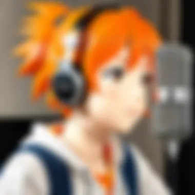 The Art of Dubbing: Voice Recording Session Voice actors performing in a recording studio