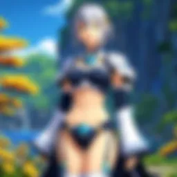 A vibrant scene from an anime MMO game showcasing intricate character designs and immersive landscapes.