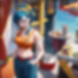 A vibrant scene depicting various characters from the Dragon Ball series in a dynamic action pose