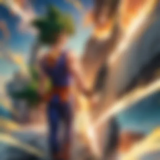 Epic showdown between Goku and Broly showcasing intense battle dynamics.