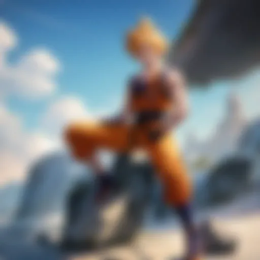 Goku showcasing his power in a dramatic scene