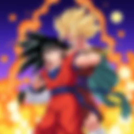 A vibrant poster showcasing the main characters from Dragon Ball Z movies in a dynamic showdown.