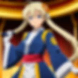 A scene depicting fan service in anime with vibrant visuals