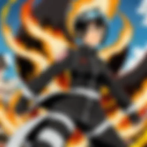 Dynamic battle scene showcasing the intensity of Fire Force