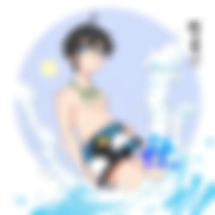 Giyuu Swim Trunks Among Anime Merchandise Giyuu swim trunks laid out with anime merchandise