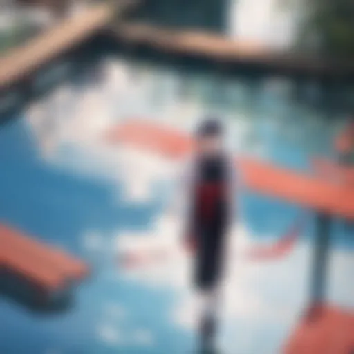 Traditional Japanese kagami reflecting nature