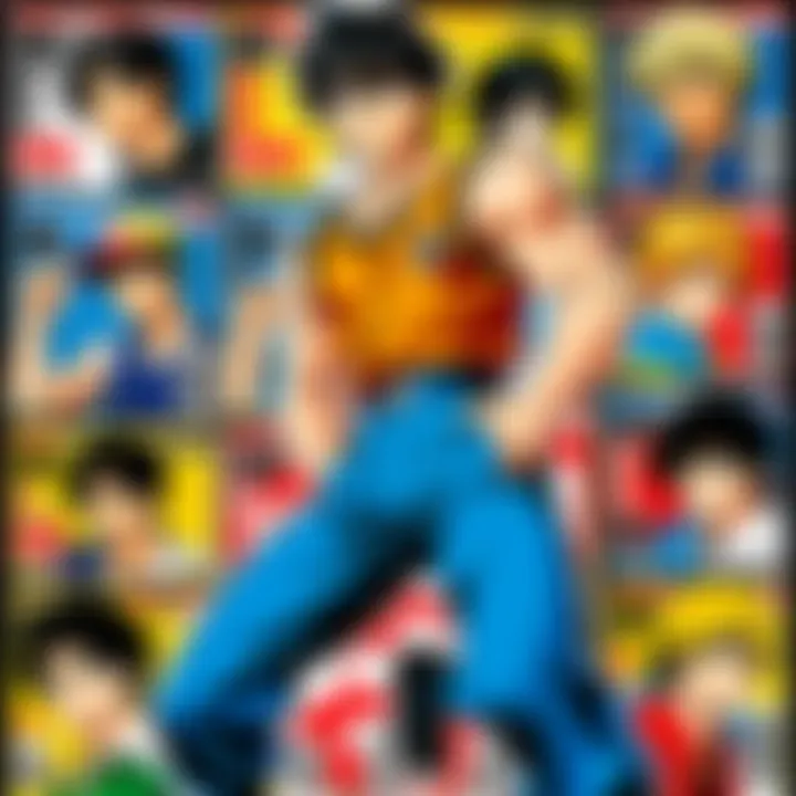 A collage of iconic characters from various series featured in Monthly Shonen Jump