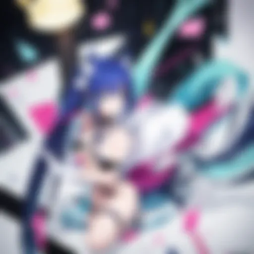A vibrant scene showcasing the unique art style of Panty & Stocking with Garterbelt.