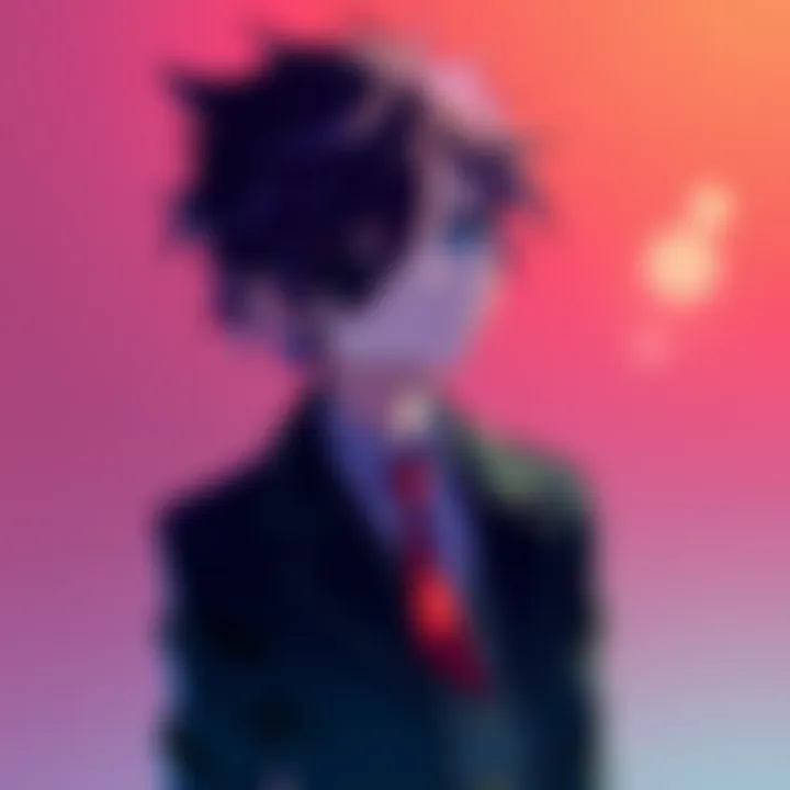 Artistic representation of the anime's unique style