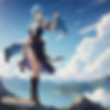 A detailed illustration of the protagonist showcasing their unique traits and attire