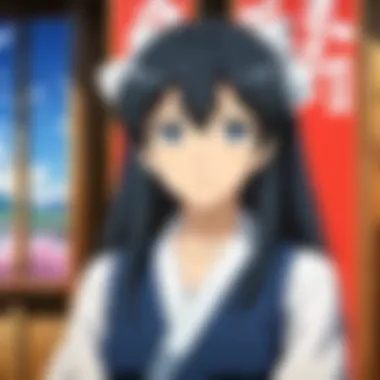 A thematic representation of cultural elements in an anime series.
