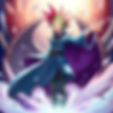 Diverse Yu-Gi-Oh! Trading Cards An array of Yu-Gi-Oh! trading cards displayed artistically