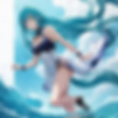 Character Designs in Aqua Anime Character design illustrating the unique traits of aqua-themed protagonists.