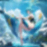 A vibrant underwater scene showcasing the beauty of aquatic landscapes in anime.