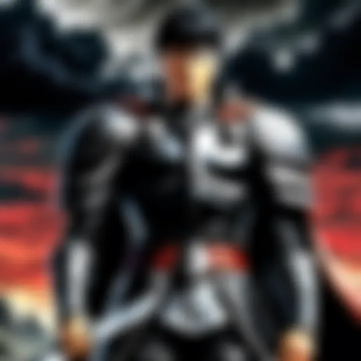 Guts wielding his massive sword in a dramatic pose