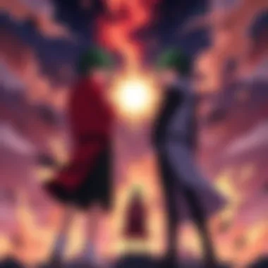 Protagonists in Action: The Power of Teamwork A dynamic battle scene highlighting the teamwork of the protagonists.