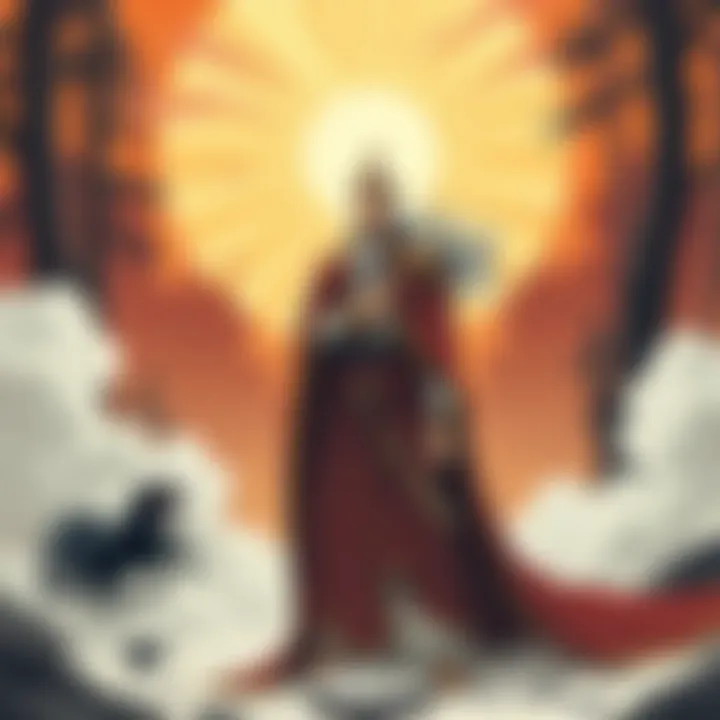 Symbolic imagery representing the philosophical themes in The Eternal King